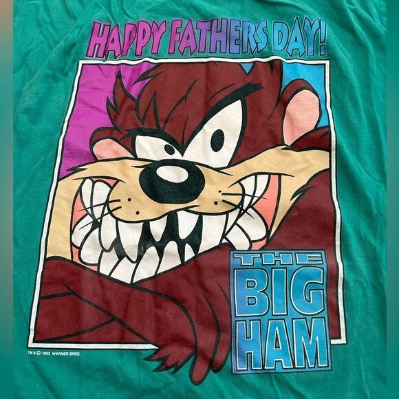 Vintage Rare Taz Looney Tunes Happy Father’s Day The Big Ham Tshirt - Picture 4 of 5